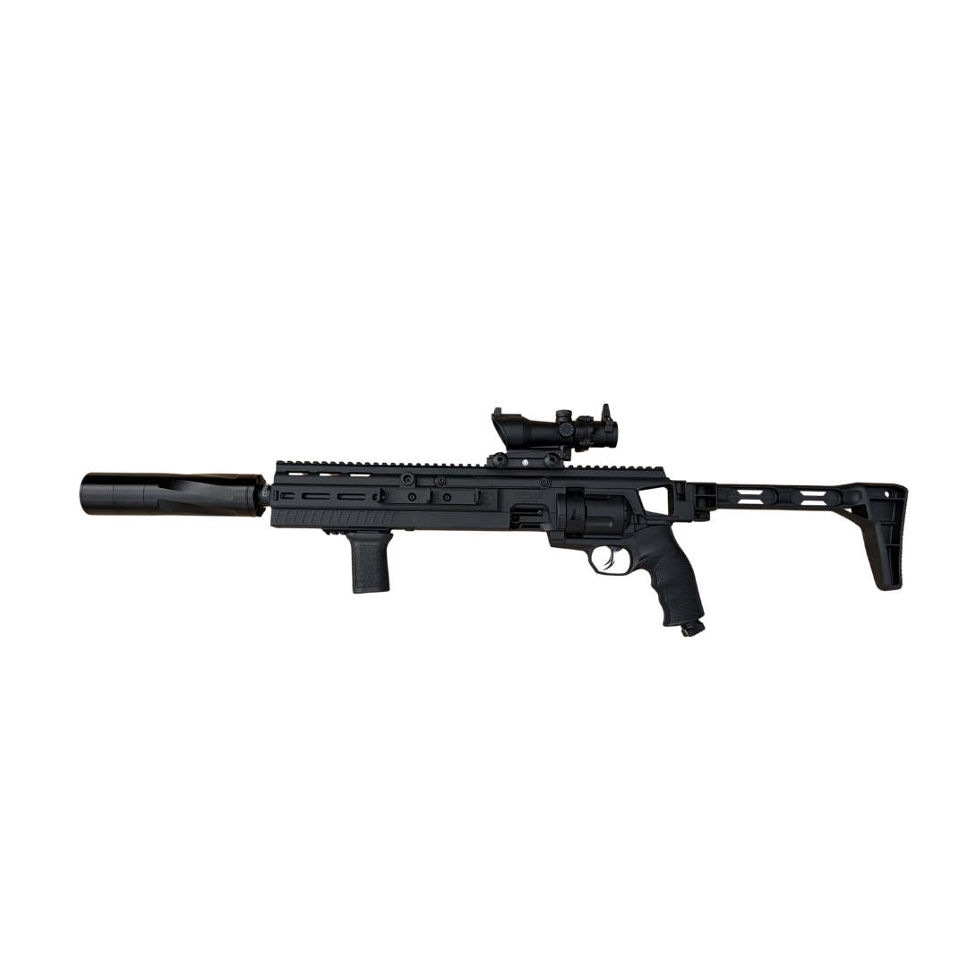 Kit de conversion carabine pour T4E TR68 avec silencieux et lunette, carabine non létale.