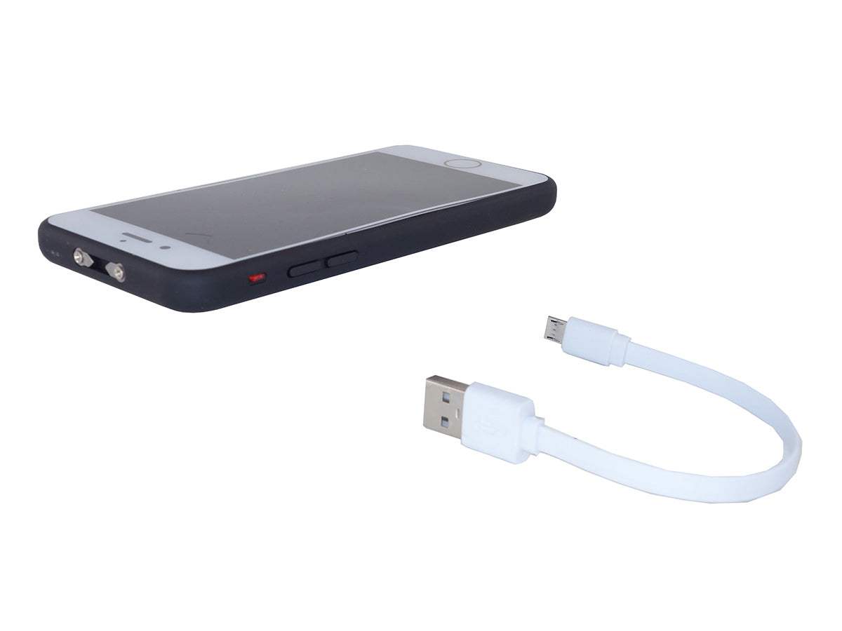 Shocker Phone 6 000 000 V blanc/écran noir Lampe 80Lm et Alarme