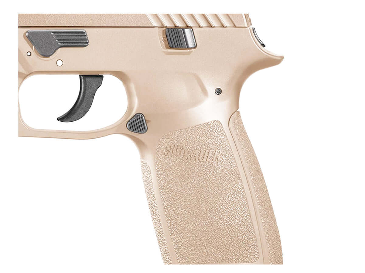 Sig Sauer Pistolet P320 4.5mm Metal Blowback FDE 2.8J +2 mag gachette et partie droite de la culasse