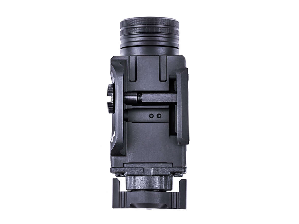 Nextorch WL11 Lampe LED 650lm pour arme de poing vue de dessus, offrant une conception robuste et technique.