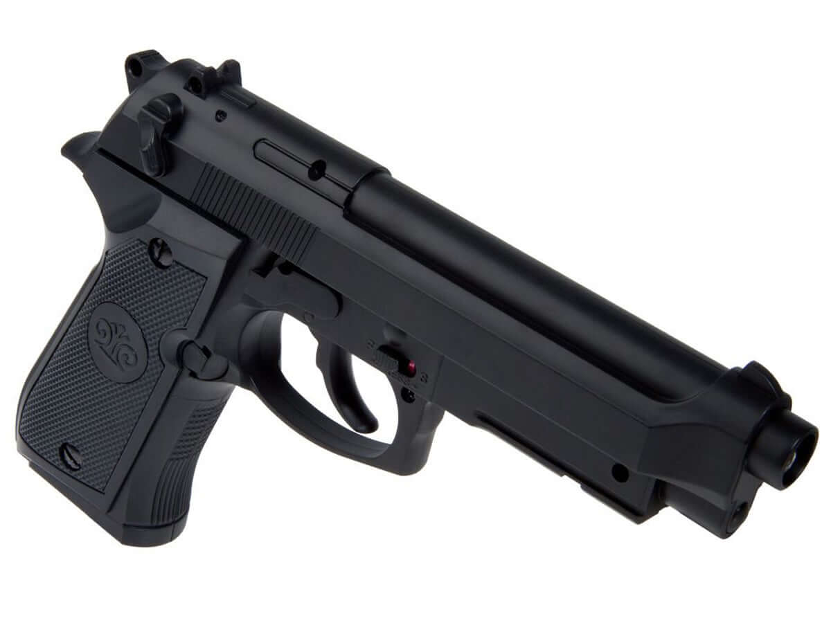 Stinger M92 Co2 Culasse Fixe Noir 4.5mm bb (.177) 1.5J pistol with a sleek black design.