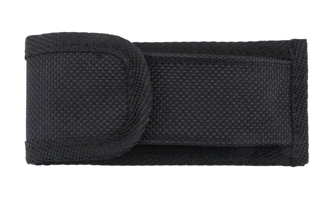 étui noir en nylon pour couteau pliant multifonctions, fermeture à rabat