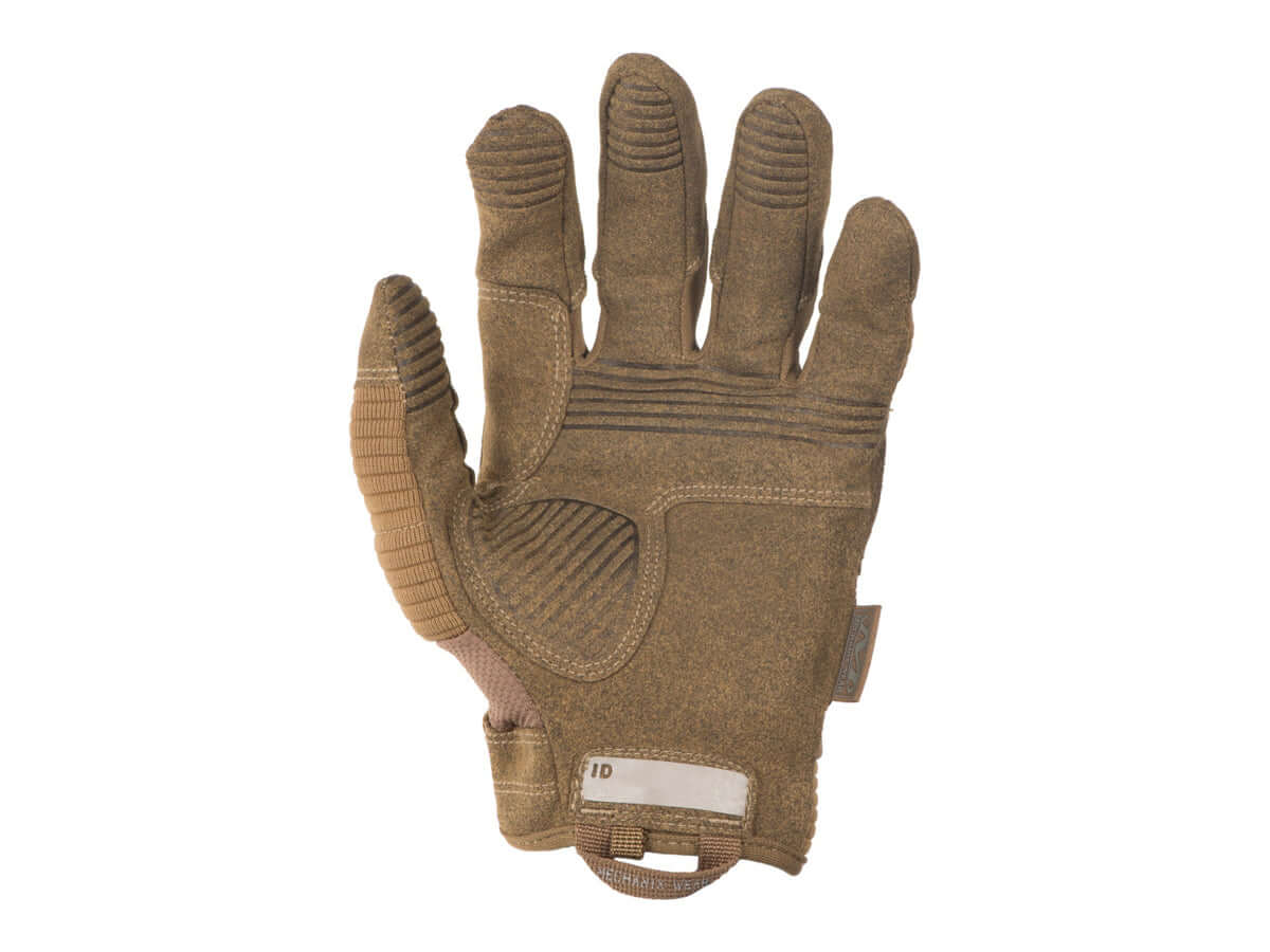 Gants Mechanix M-PACT 3 Coyote, offrant protection avancée des mains dans un design ergonomique.