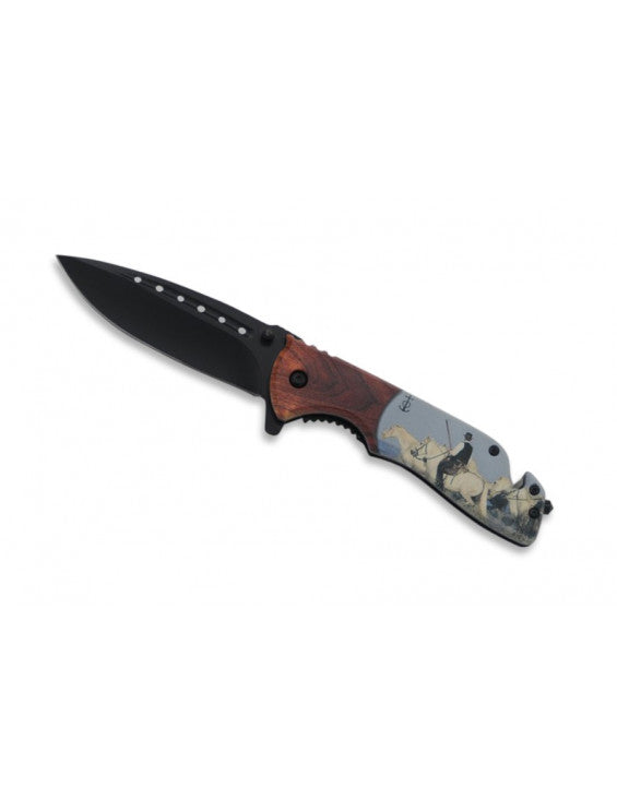 Couteau Chevaux de Camargue avec coupe ceinture Lame 9cm