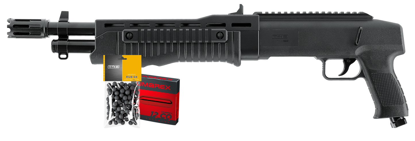 PACK PRET A TIRER T4E HDX68 CAL 68 - 7,5J (100 BILLES ET 5 CARTOUCHES CO2)