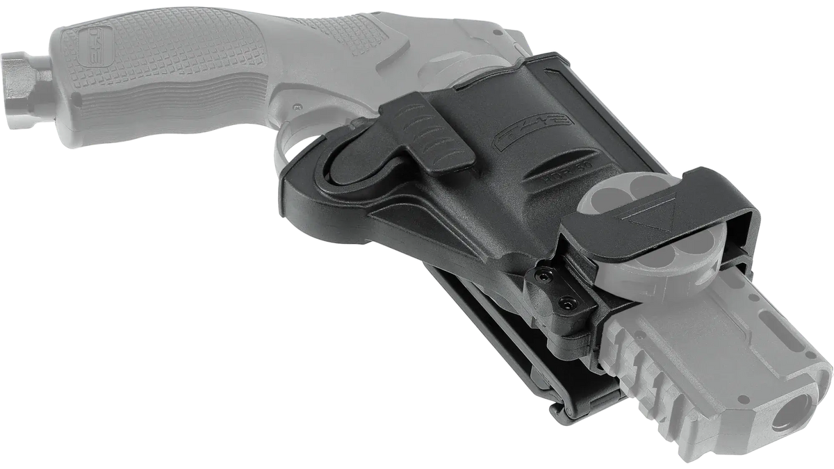 HOLSTER RETENTION BOUTON T4E TR50 pour revolver T4E TR50 avec système de verrouillage latéral.