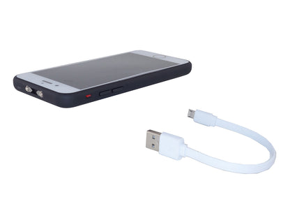 Shocker Phone 6 000 000 V blanc/écran noir Lampe 80Lm et Alarme