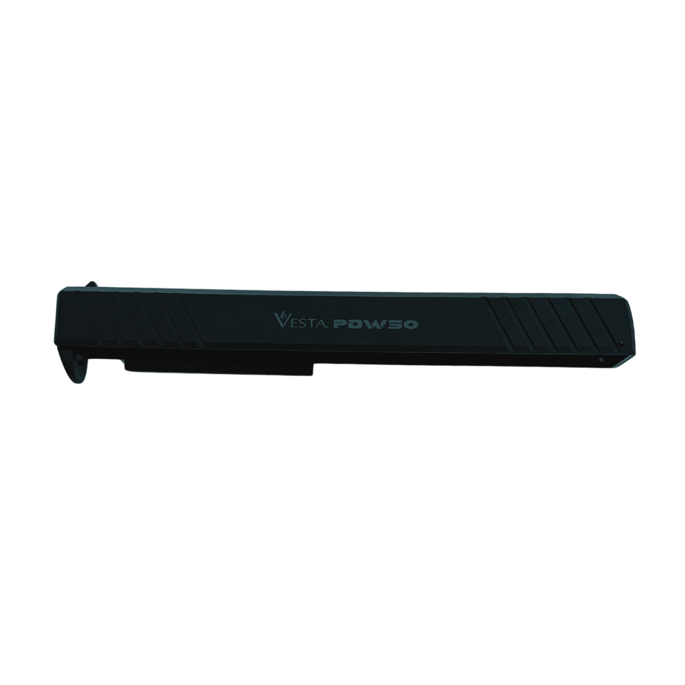 TACHYON P – Canon, rallonge et culasse pour VESTA PDW50 vue du canon dans un angle profilé.