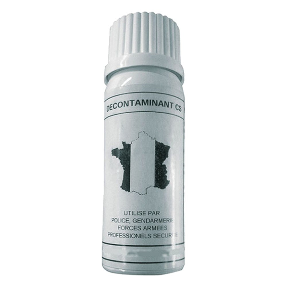 Aérosol décontaminant CS 50ML, spray neutralisant les résidus de gaz lacrymogène CS.