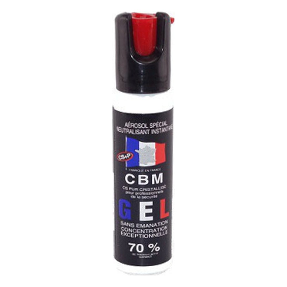 Aérosol de défense GEL 25ML CS Capot 1/4 de tour, spray lacrymogène en gel au format de poche avec capot de sécurité.