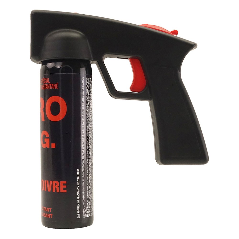 Aérosol de défense GAZ 100ML OC Red Pepper avec poignée pistolet NG, spray au poivre de 100 ml.