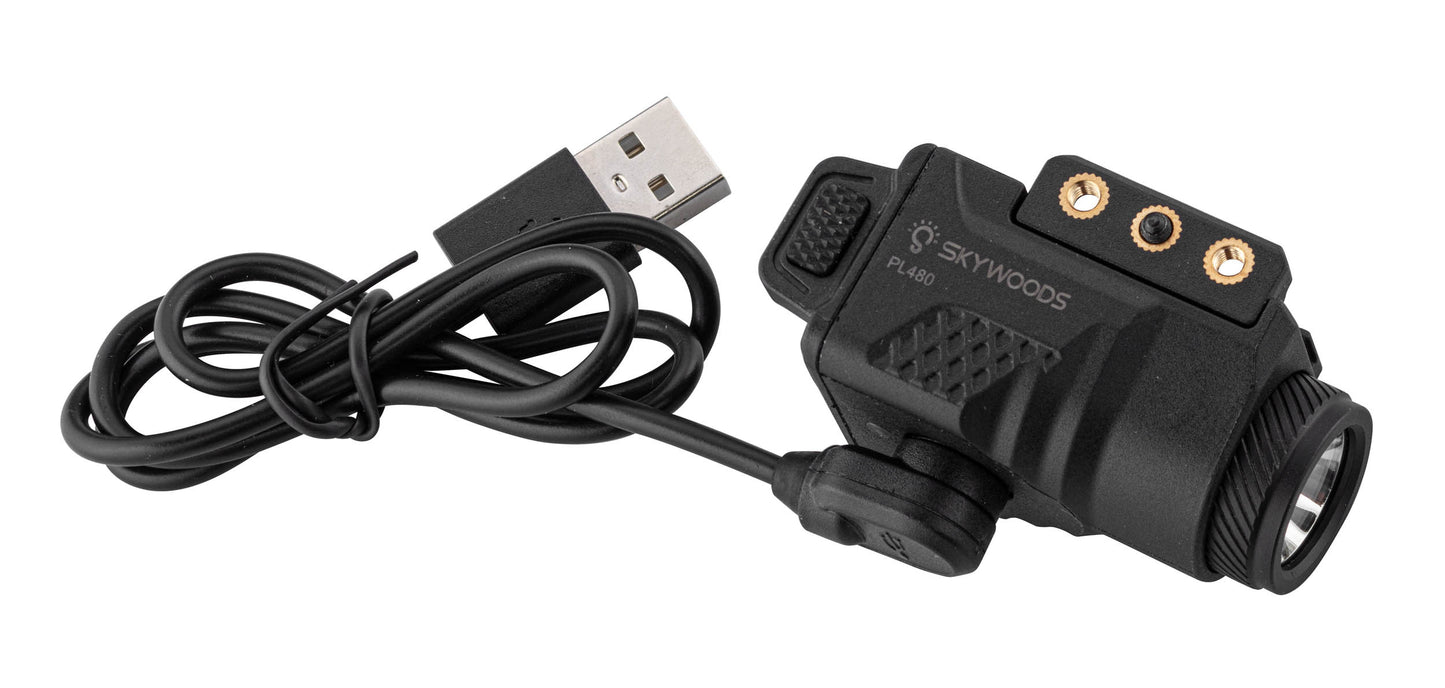 Skywoods Lampe tactique Ouragan 480 Lm IPX3 USB Magnétique