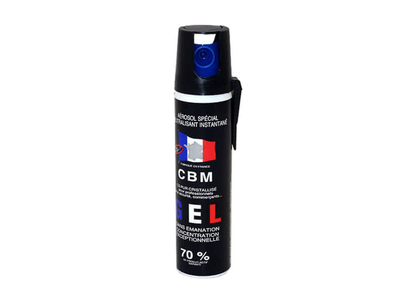Aérosol de défense GEL 75ML CS, spray lacrymogène GEL CS 75 ml, format transportable.
