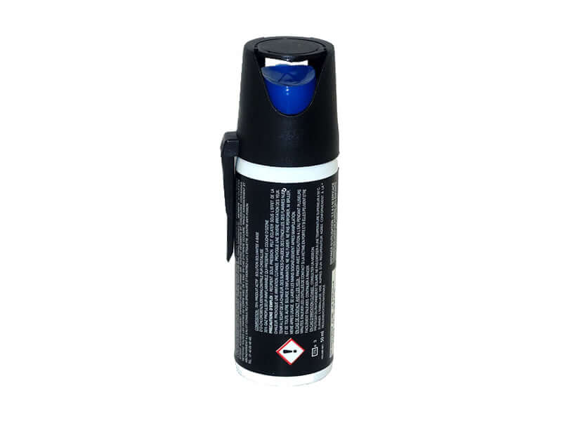Aérosol de défense GEL 50ML CS, spray de défense personnelle, format compact de 50 ml, application ciblée.