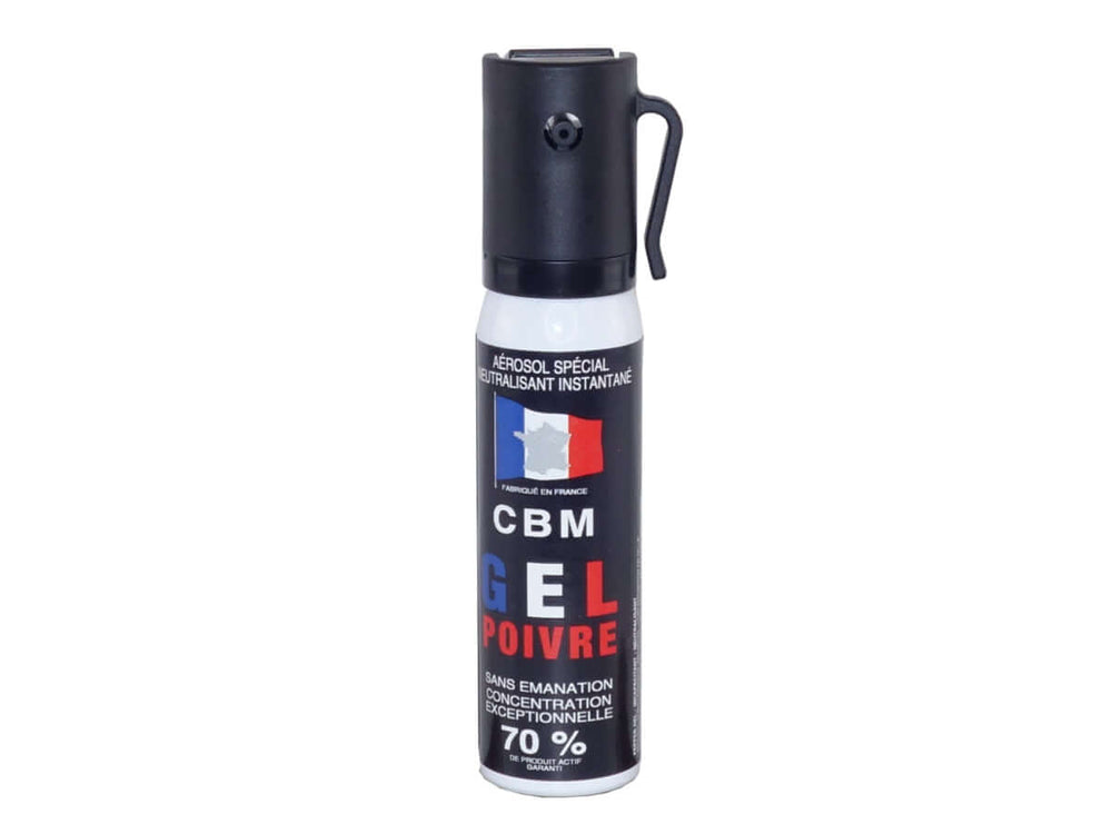 Aérosol de défense GEL 25ML poivre en spray compact pour défense personnelle.