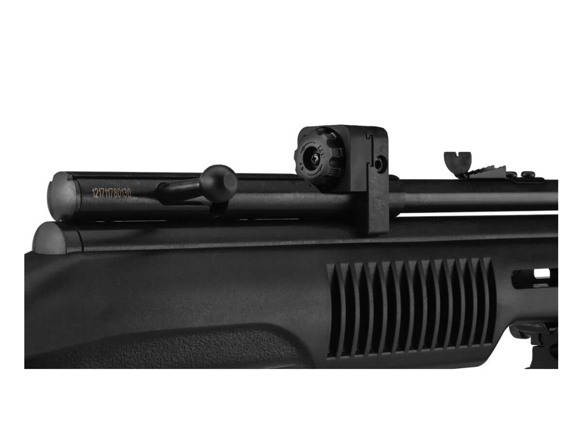 Beeman Carabine QB78S 4.5mm(.177) CO2 Synthétique 9.9J detailed view of the rifle with scope and adjustments