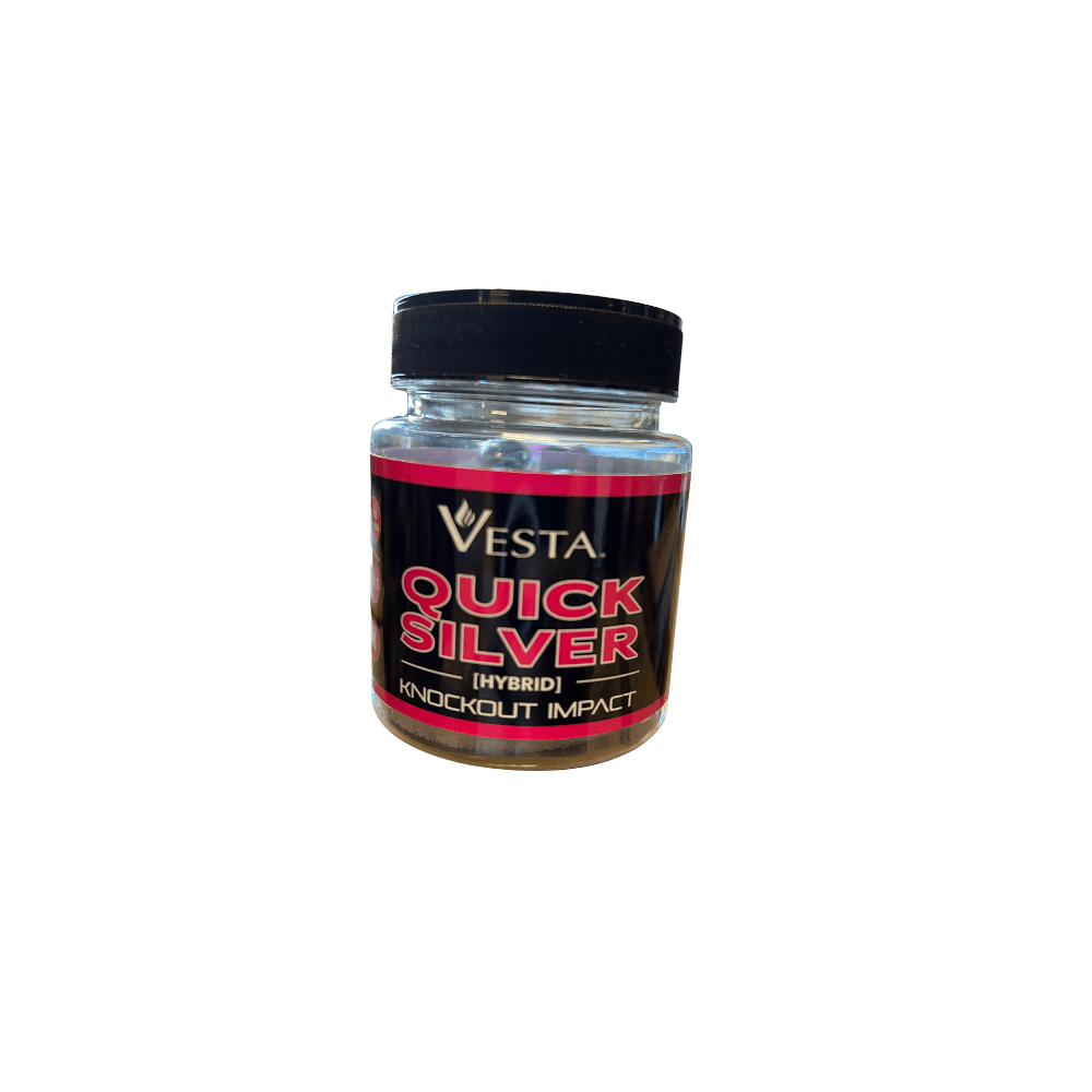 billes VESTA QUICK SILVER Cal.68 en pot, conçues pour améliorer la performance des lanceurs CO₂.