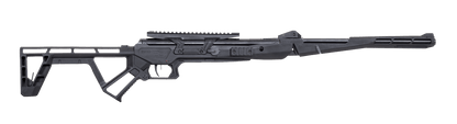 Black Bunker Carabine Pliante BM8 4.5mm Break barrel 19.9J vue de côté sur fond transparent.