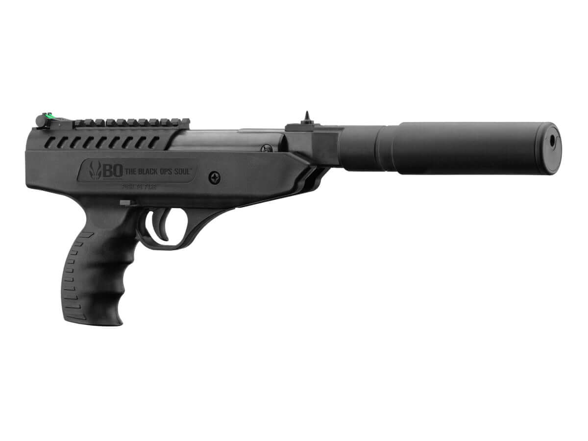 BLACKOPS Pistolet break barrel Langley Silencer 5.5mm(.22) 7J - Pistolet à air comprimé avec modérateur de son.