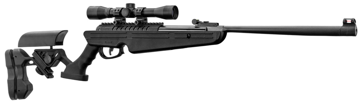 BLACKOPS Quantico Carabine V2 4.5mm(.177) Noir 19.9J + Lunette 4x32 vue latérale