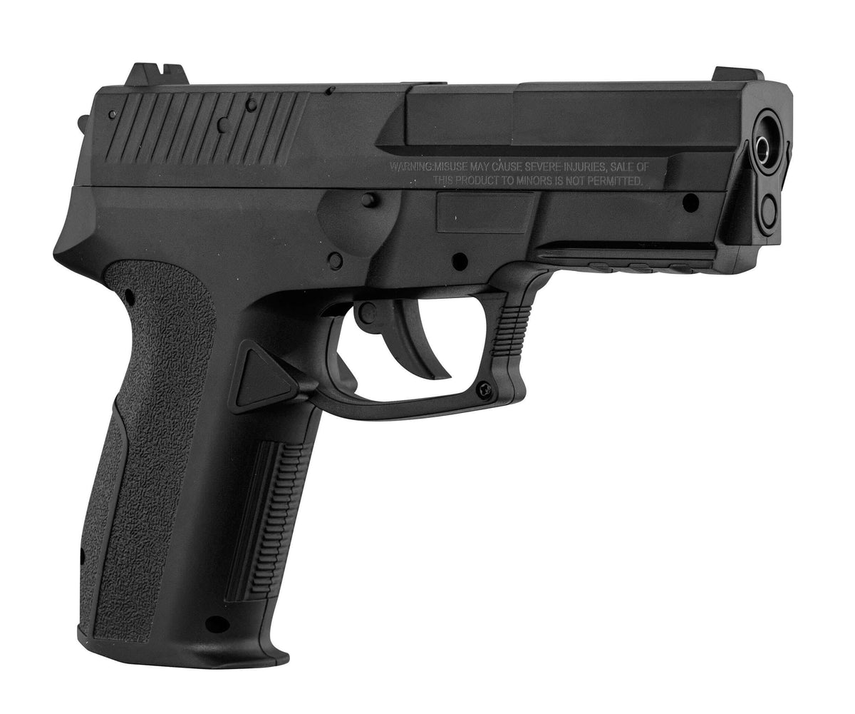 pistolet CO2 4.5mm BB Borner 2022 vue de côté, pistol full metal CO2 pour tir de loisir dynamique.
