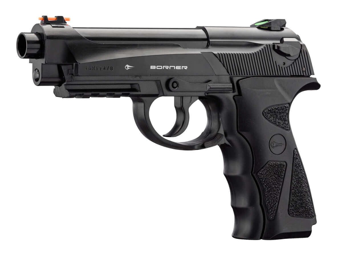 pistolet CO2 4.5 mm full metal - Le Borner 306M semi-automatique en full metal, puissant et précis.