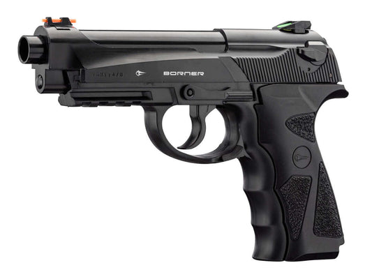 pistolet CO2 4.5 mm full metal - Le Borner 306M semi-automatique en full metal, puissant et précis.