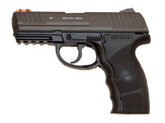 pistolet CO2 full metal 4.5mm Le Borner W3000M avec design moderne et construction robuste.