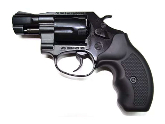 Bruni New 380 9mm R.K Noir C12 revolver, compact design, ergonomic grip for defense.