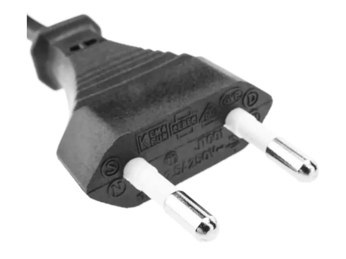 Prise du câble d'alimentation EU connecteur C7, utilisée pour les appareils électroniques en Europe.