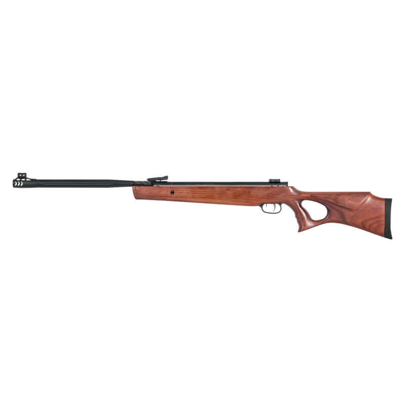 Carabine Umarex R-Force XTREM 19,9J avec crosse en bois et canon noir, conçue pour le tir à air comprimé.