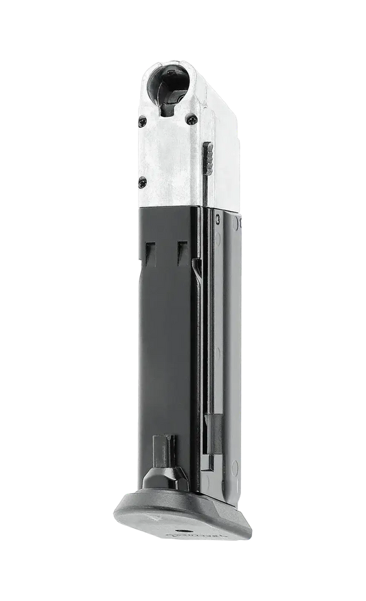 Chargeur PDP COMPACT 4'' T4E CAL 43 WALTHER pour répliques CO₂, idéal pour entraînements intensifs.