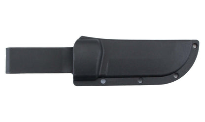 Couteau Lame fixe Stinger Mistral ST1 Lame 8cm avec étui, étui en plastique noir pour protection et transport.