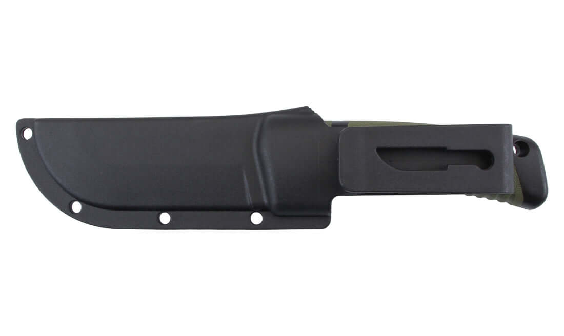 Couteau Lame fixe Stinger Mistral ST1 Lame 8cm avec étui vue de côté