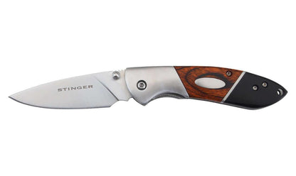 Couteau pliant Stinger Scirocco ST4, lame 6,7cm, manche bois et clip ceinture