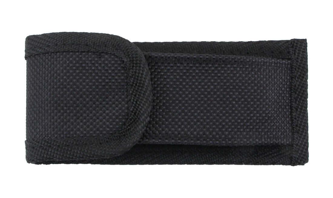 étui noir en nylon pour couteau pliant multifonctions, fermeture à rabat