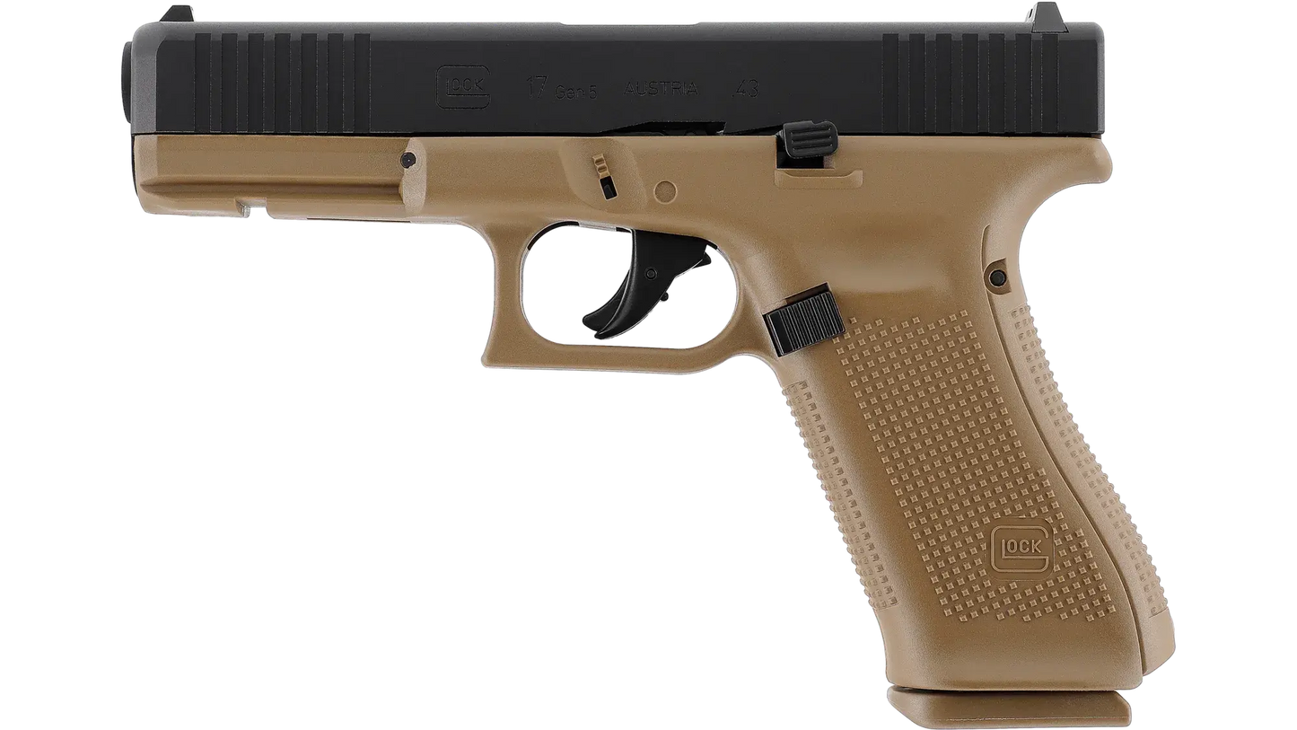 PIST GLOCK 17 GEN5 CAL 43 PAINTBALL T4E COYOTE - pistol in coyote color with tactical features