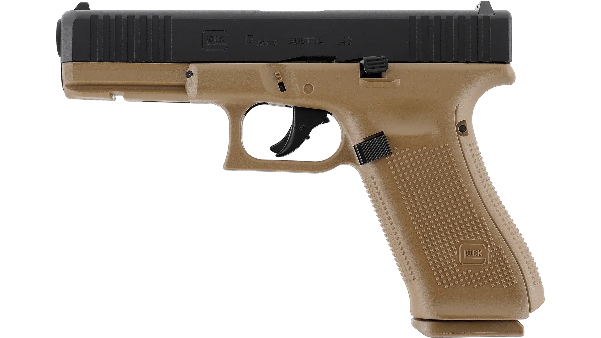 PIST GLOCK 17 GEN5 CAL 43 PAINTBALL T4E COYOTE - pistol in coyote color with tactical features