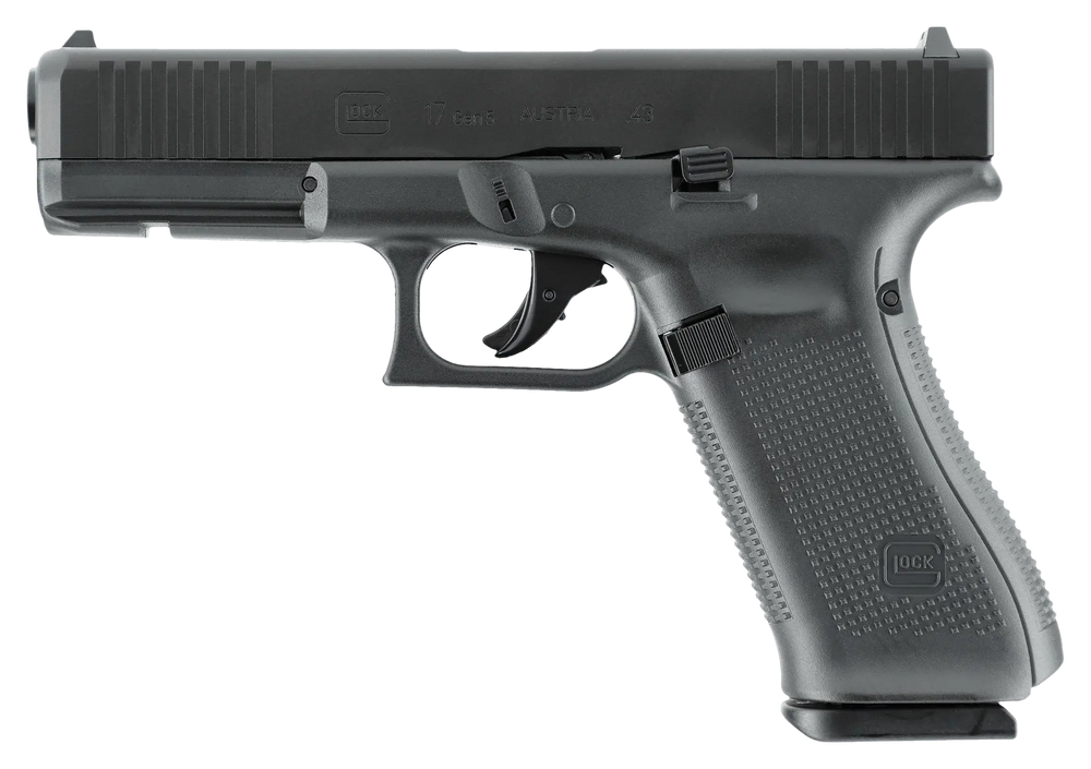 PIST GLOCK 17 GEN5 CAL 43 PAINTBALL T4E - Réplique CO₂ noire fiel à l'original, idéale pour l'entraînement et la simulation.