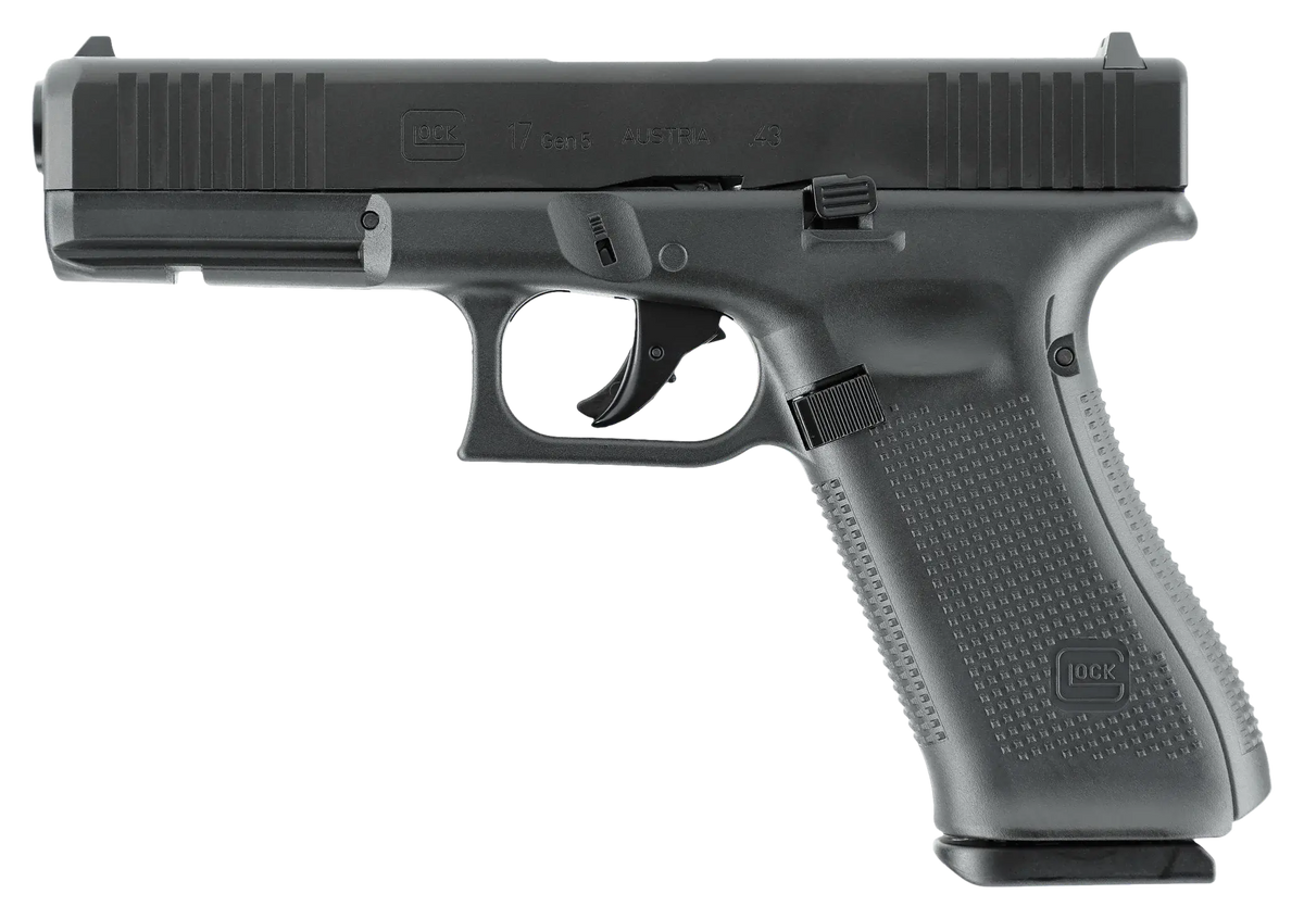 PIST GLOCK 17 GEN5 CAL 43 PAINTBALL T4E - Réplique CO₂ noire fiel à l'original, idéale pour l'entraînement et la simulation.