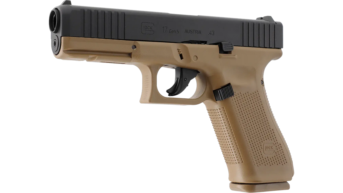 PIST GLOCK 17 GEN5 CAL 43 PAINTBALL T4E COYOTE - réplique d'entraînement CO₂ couleur Coyote.