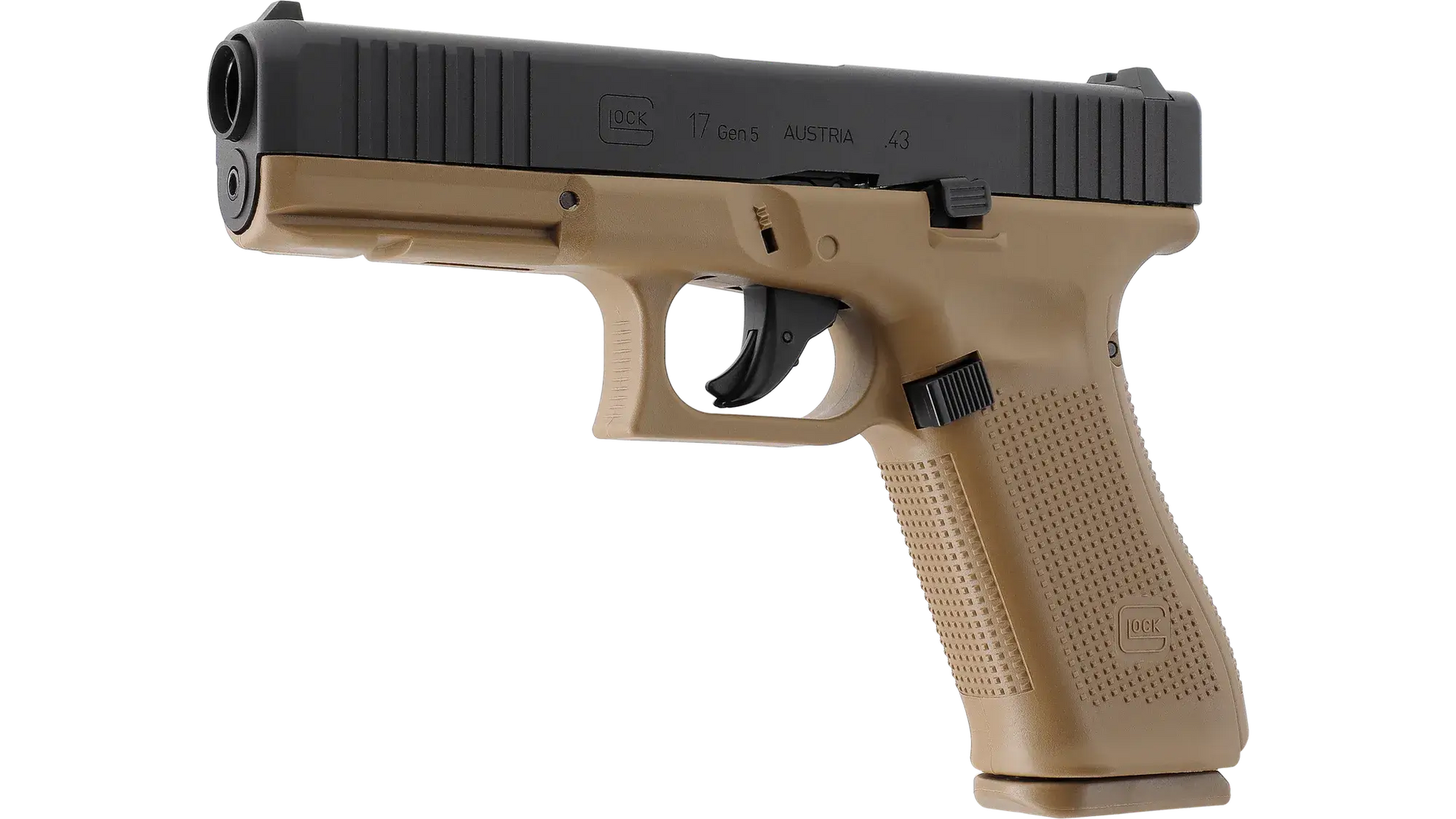 PIST GLOCK 17 GEN5 CAL 43 PAINTBALL T4E COYOTE - réplique d'entraînement CO₂ couleur Coyote.