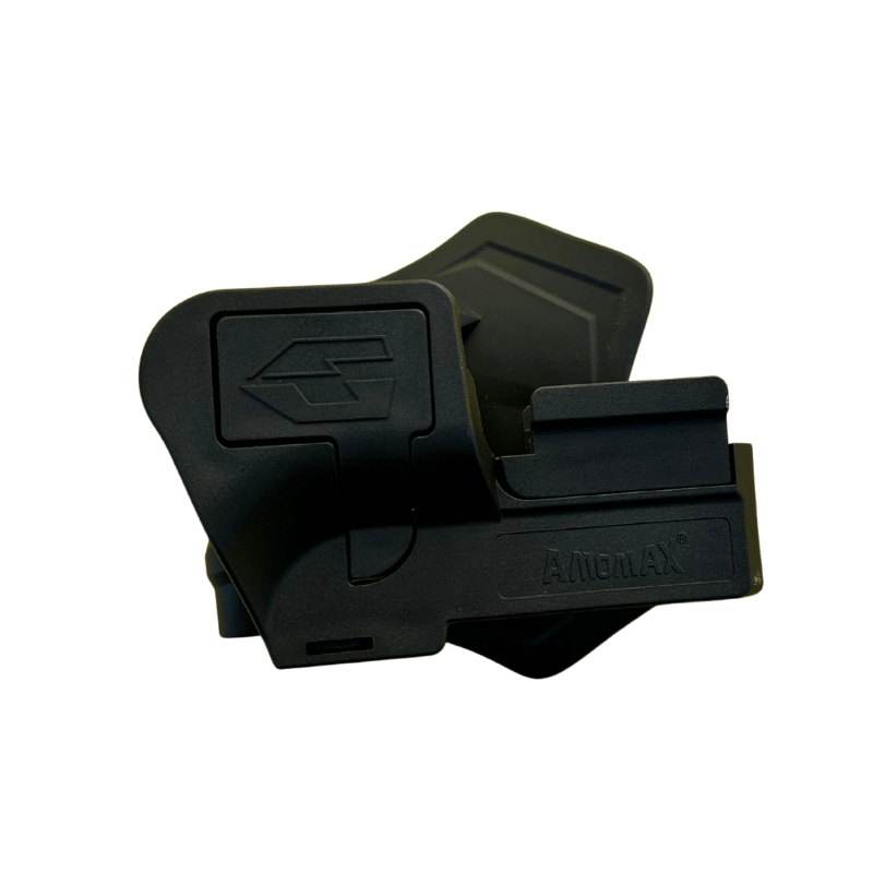 holster AMOMAX pour pistolets VESTA vue du dessus, design robuste et fonctionnel pour port ceinture.