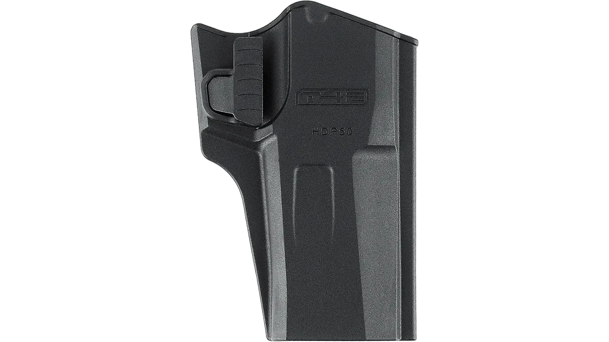 HOLSTER PADDLE POLYMERE RETENTION BOUTON T4E HDP 50 - Holster paddle en polymère rigide pour pistolet T4E HDP50.