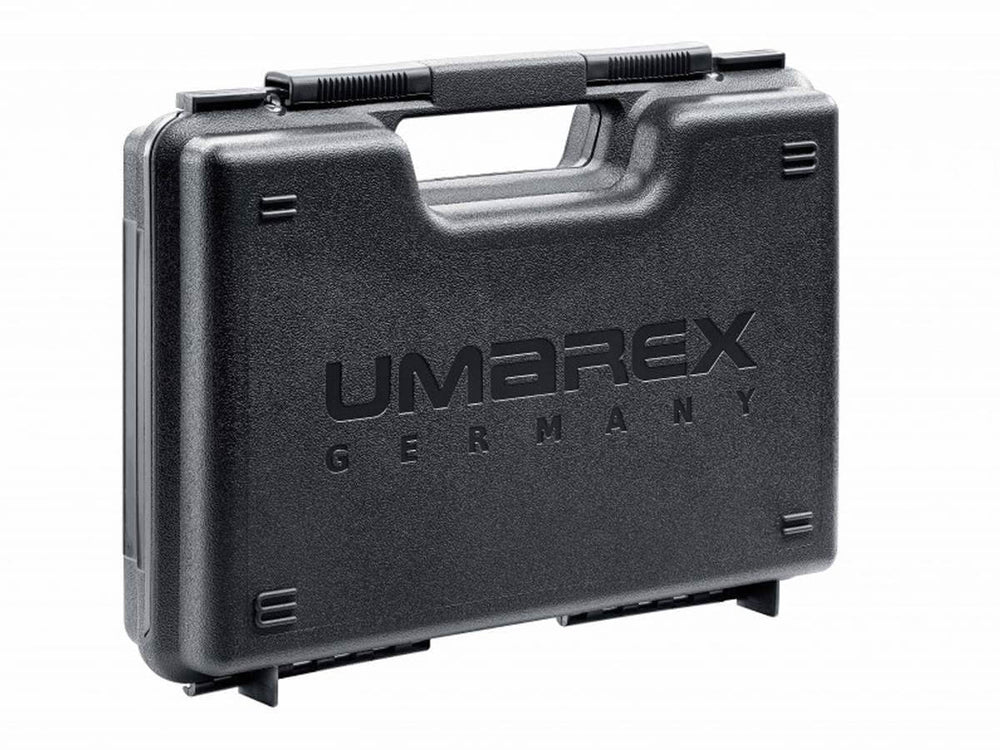 Mallette de transport Umarex 29.5 x 21.5 cm en coque rigide pour armes de poing et accessoires.