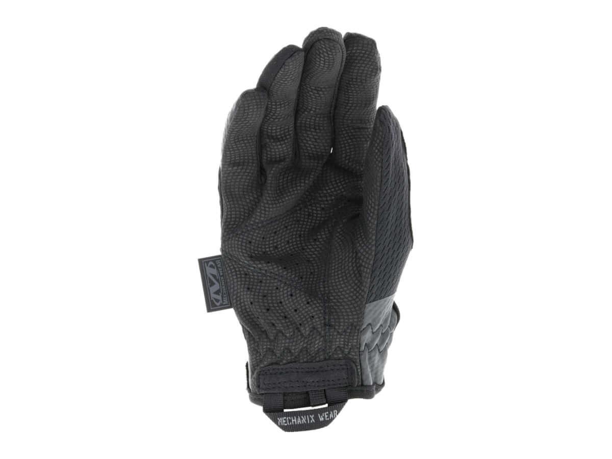 gants Mechanix femme Covert 0.5 noir vue de dessus avec une paume noire fine et un design adapté à la morphologie féminine.