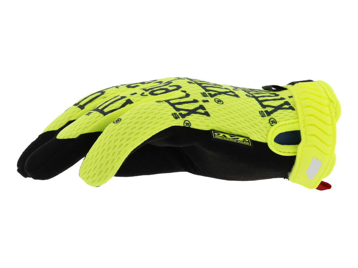 Mechanix Gants Hi-Viz Original E5 Anti-Coupure in vibrant yellow and black design for optimal visibility and safety.