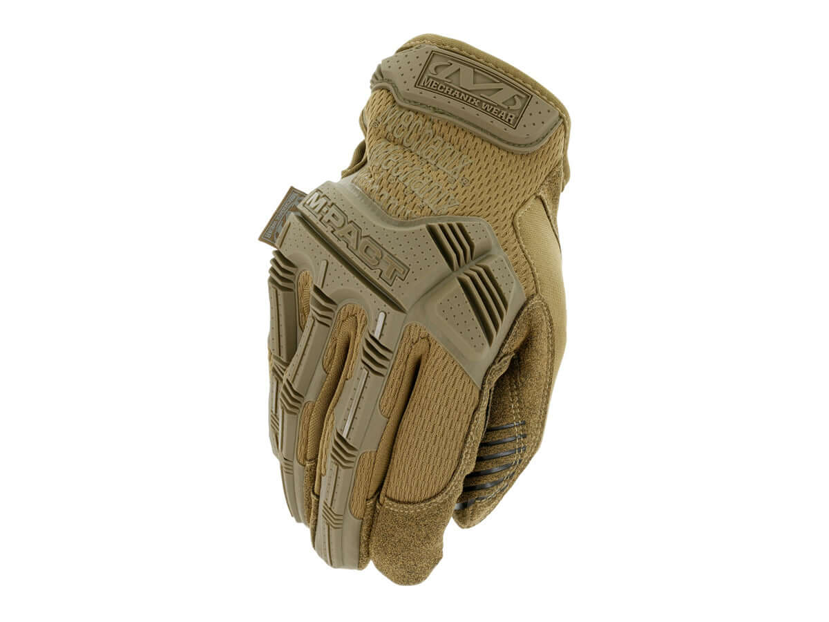 Mechanix Gants M-PACT en couleur beige, conçus pour la protection et le confort dans des environnements exigeants.