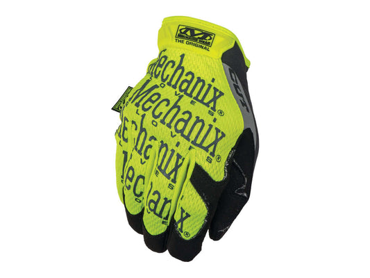 Mechanix Gants Hi-Viz Original E5 Anti-Coupure gloves designed for safety with bright visibility and protection from armes de défense.
