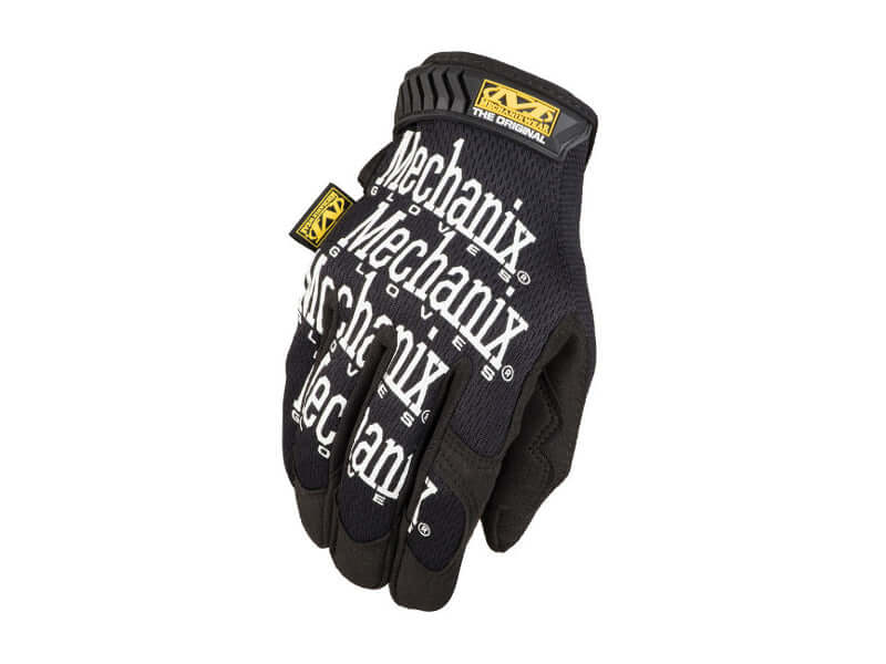 Gants Mechanix Original en noir avec logo, conçus pour polyvalence et confort au quotidien.